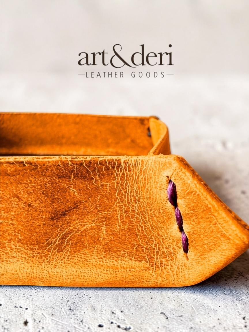 Deri Takı Tepsisi | El Yapımı Hakiki Deri | art&deri