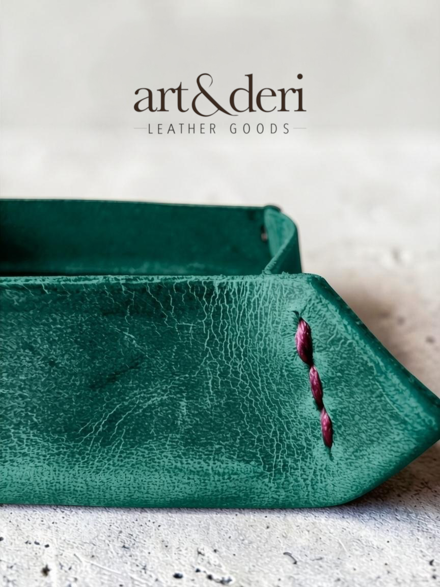 Deri Takı Tepsisi | El Yapımı Hakiki Deri | art&deri