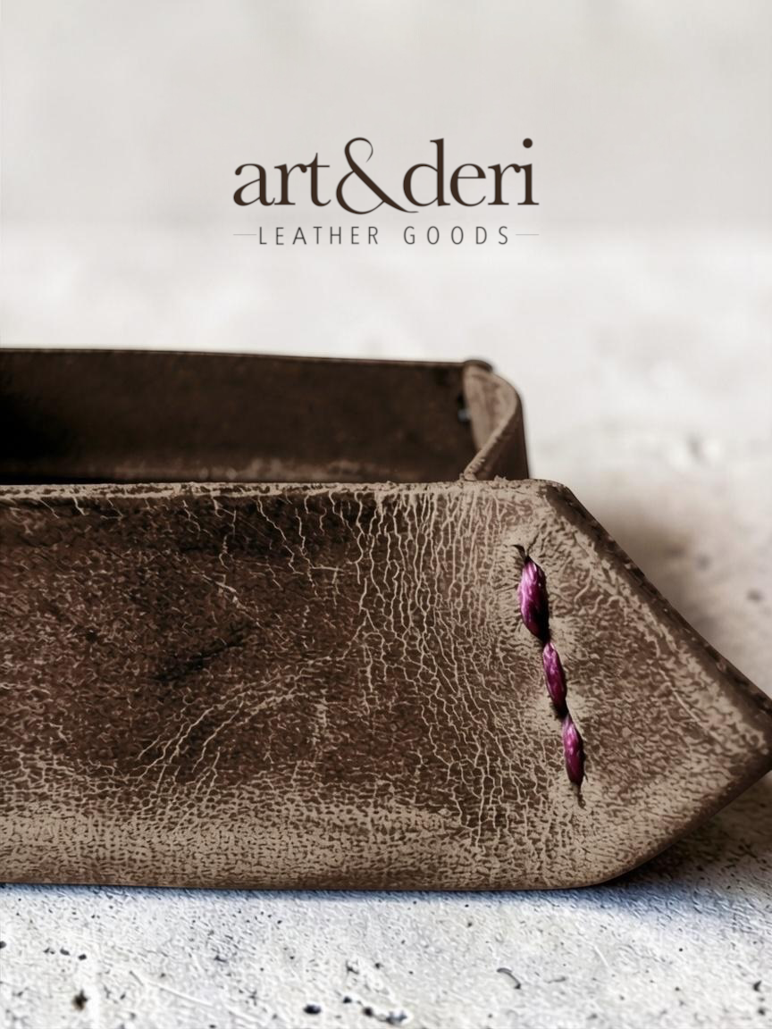 Deri Takı Tepsisi | El Yapımı Hakiki Deri | art&deri